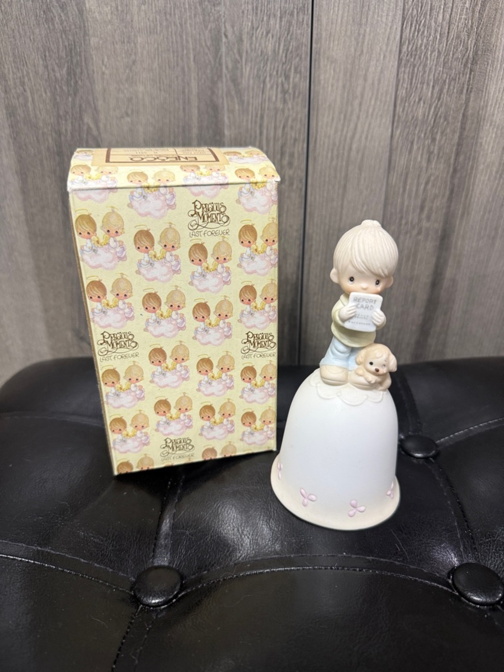 Precious Moments "God Understands" Boy With Dog Ceramic Figurine Dinner Bell